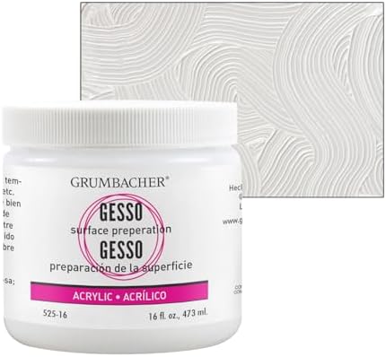 Grumbacher 52516 16-Ounce Gesso (Hyplar) Artists Acrylic Medium Jar