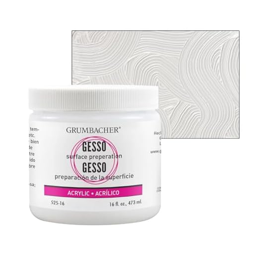 Grumbacher Gesso (Hyplar) Artists' Acrylic & Oil Paint Medium, 16 Fl Oz (Pack of 1), White