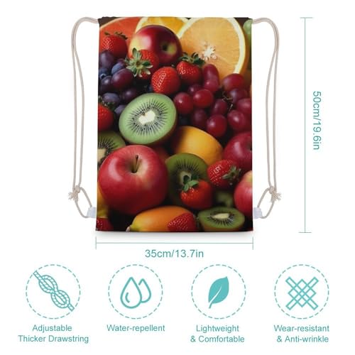 Fresh Fruits And Vegetables Drawstring Backpack Gym Bag Lightweight Sackpack Gift for Hiking Travel Beach Shopping2