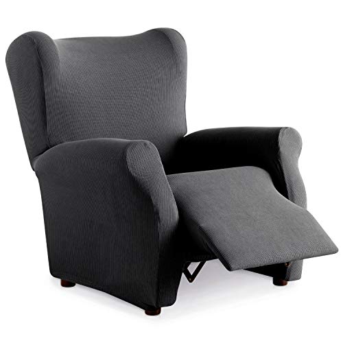 Eiffel Textile Rústica Relax - Funda Sillon Elastica, Protector Adaptable, Gris, 70-110 cm Cover