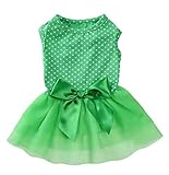 Petroom Puppy Dog Floral Dress,Pup Sundress Cat Vest Shirt Clothes for Small Dogs Cats(Green Tulle X