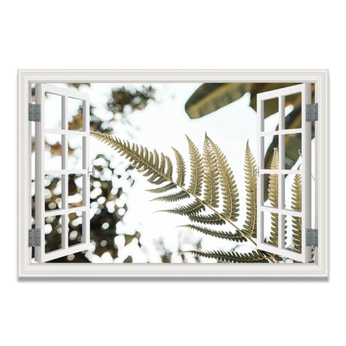 Cuadro lienzo efecto ventana para dar luz y amplitud a salones pequeños con vistas al lago