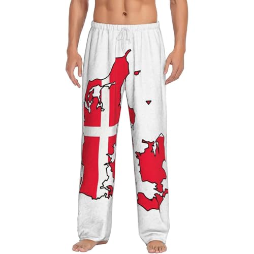Pantalon de pyjama en flanelle homme avec motif de carte du Danemark