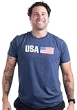 USA Tee Shirt - American Pride United States Patriotic T-Shirt for Men Women - (Adult,L) Navy Blue