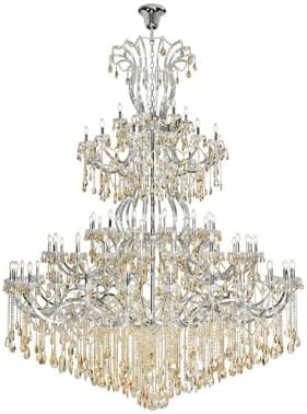 Elegant Lighting Maria Theresa 84 Light Royal Cut Crystal Chandelier in Chrome