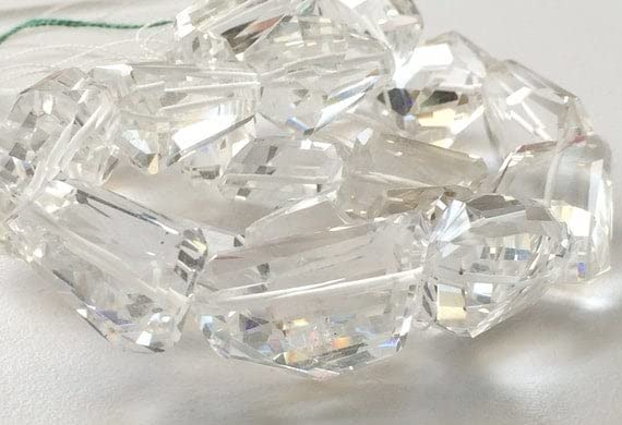 Cristal quartz naturel perles de quartz transparent pour créer vos colliers d'été
