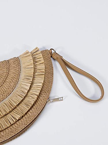 Straw Clutch Purse For Women Summer Wristlet Clutch Handbag Purse Woven Straw Bag Envelope Clutch Purse #TOP4
