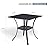 VICLLAX Small Patio Dining Table, 28"x 28" Metal Slatted Tabletop with Storage Shelf for Deck Lawn Garden Backyard, No Umbrella Hole, Black Tabletop