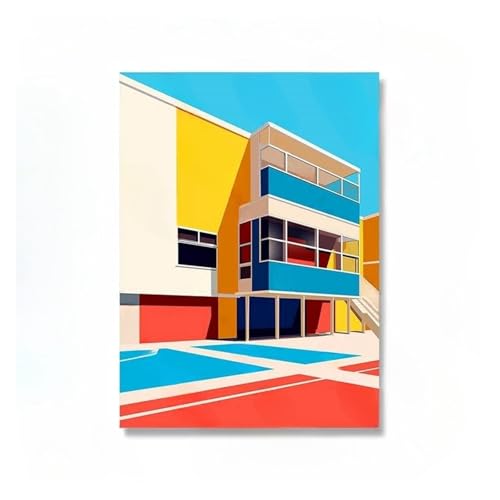 Tableau déco nature piscine et balcon affiche moderne abstraite en toile imprimée 30x40cm - 2