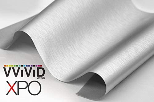 Silver Brushed Aluminum Vinyl Wrap Sticker Decal Film Sheet - 12"X60" #TOP7