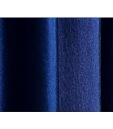 Image of Woah Modern Solid Long Crush Curtain Window CCurtain Polyester Weaved Parda Modern Parde for Living Room Bedroom Home Office Screens Eyelet Ring Blue 5Feet(Pack of 1)
