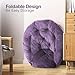 SFIHOME Foldable Oversized Moon Chair, Large Soft Lazy Cozy Comfortable Faux Fur Round Saucer Moon Chair for Teens and Adults, Purple