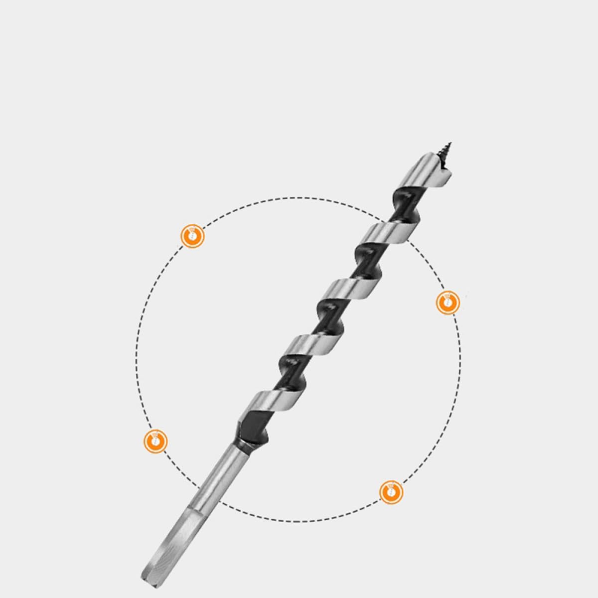 6pcs Hex Drive Long Auger Drill Bit Set for Woodworking, Spiral Twist Drill Bits with 6-16mm Sizes, Wood Hole Cutter for Furniture and Softwood Drilling
