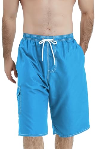 Scotamalone Mens Swim Trunks Swimming Trunks Swim Shorts Swimsuit Trunks Swimwear Quick Dry with Mesh Lining Bathing Suits Blue