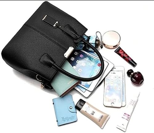 Bolsa Feminina Couro Plutônio Bolsa de Ombro Mão Morashop (Preto)