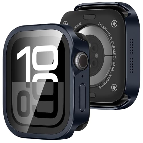 Amizee ���^���P�[�X Apple Watch Series 11/10 46mm�Ή� �X�N���[���v���e�N�^�[�����P�[�X �X�g���[�g�G�b�W �����^�o�b�N�J�o�[�ی�J�o�[ iWatch 46mm�p �u���[