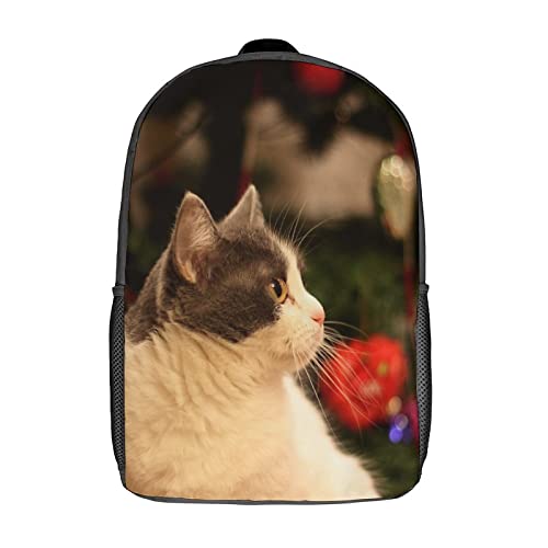 Sac à dos d'école finis les maux de dos grâce au grand format 17 pouces avec imprimé chat 3D