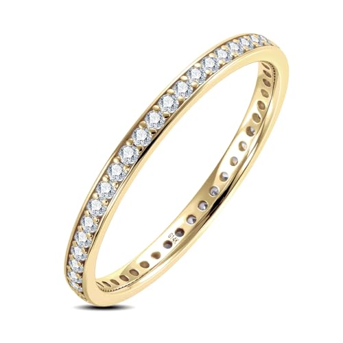 14K Eternity Ring, 1/3-1 CTTW Moissanite, D Color and Flawless, Solid Real White Gold Wedding Ring for Women