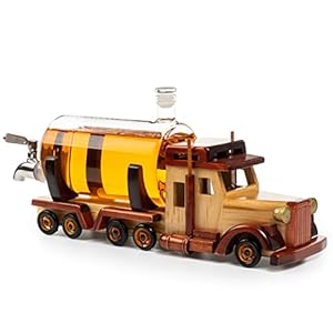 Truck Wine & Whiskey Decanter for Wine Bourbon Scotch or Whiskey Fathers Trucker Gift 1000ml 18″L, Gifts for Dad, Him – Trucker Gifts, Trucks Driver Gift, Truck Figurine for Home Bar
