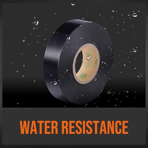 Image of Lichamp 40 Pack Black Electrical Tape Waterproof, 3 /4 in x 66ft, Industrial Grade UL /CSA Listed High Temp Electrical Tape Electric Super Vinyl