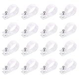 Swpeet 60 Pack White 1 Inch Nylon Plastic R-Type Cable Clips Clamp Kit, Nylon Screw Mounting Cord Fastener Clips with 60 Pack Screws for Wire Management