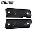 Guuun Compact 1911 Ebony Grips - Classic Diamond Checkering | Traditional Hardwood for 1911 Defender/Ultra -Black Screw Set Included