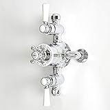 Milano Elizabeth 2 Outlet Exposed Thermostatic Mixer Shower Valve - Chrome White