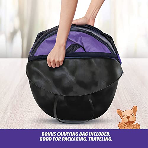 Ruff 'N Ruffus Portable Foldable Pet Playpen +Free Carrying Case + Free Travel Bowl (Medium ( 36x36x23 inches), Purple) - Image 6