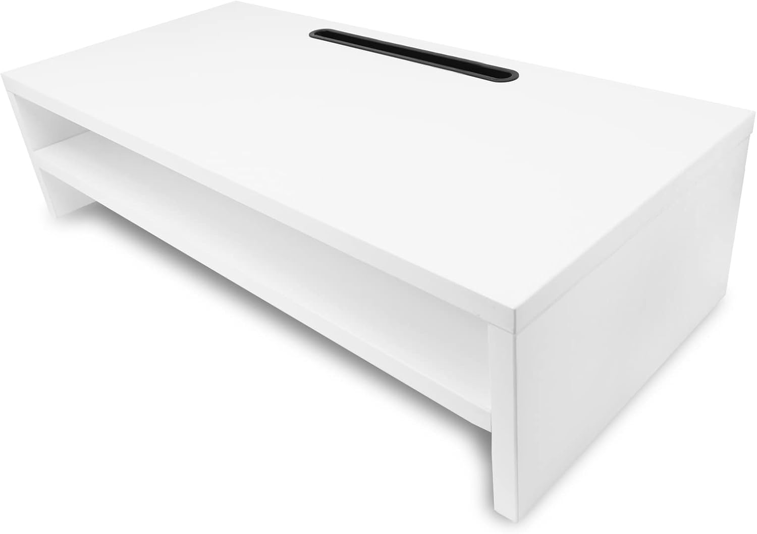 Phoenix Soporte Elevador de Monitor de Madera con 2 Alturas, Soporte para Teléfono y Gestión de Cables Ancho 54 x Alto 14 x Fondo 25.5 cm