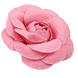 Atmneris Fabric Flower Brooch Women Vintage Wedding Party Corsage Camellia Flower Corsage Hair Flowers Hair Accessories,pink
