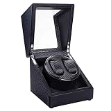 YCVAWEOD Guarda Winder Automatico Orologio Watch Box Double Watch Worod Box, Motore Tranquillo con 5 modalità di Rotazione Orologi in Legno Display Regalo Boxholiday, H Watch Winder LWX