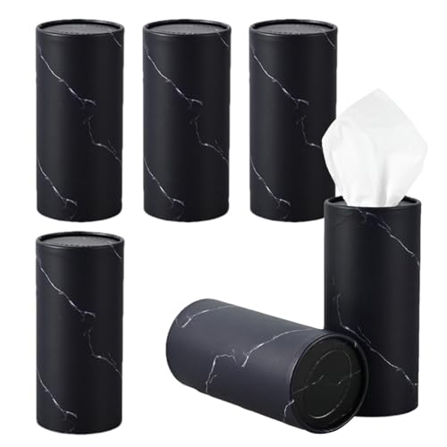 Cilindro para servilleta de coche, soporte para vasos automotrices, soporte para pañuelos de papel, 6 botes/300 pañuelos de viaje, contenedor para vasos de coche
