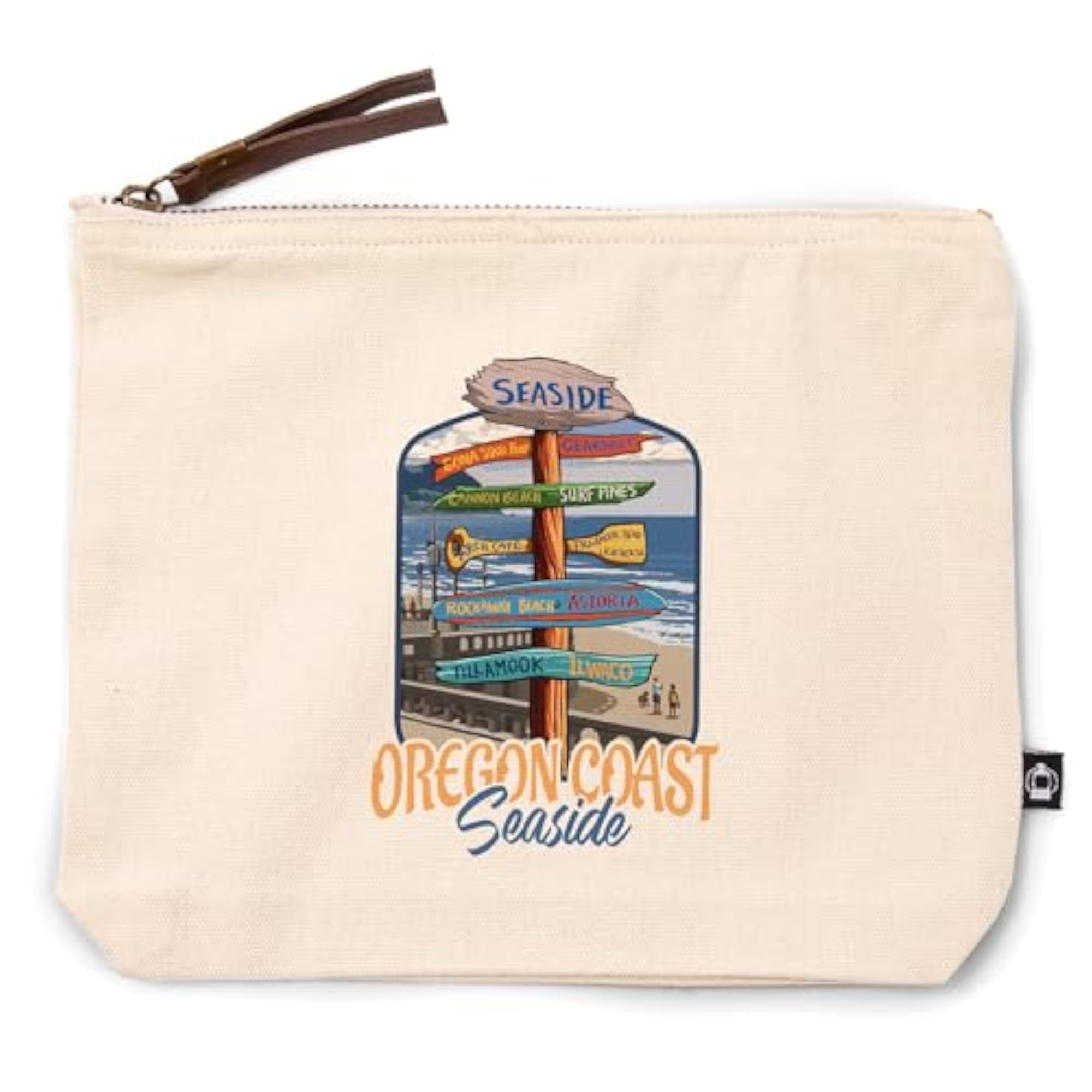 Seaside Oregon Destination Signpost Go Bag, Cotton Canvas