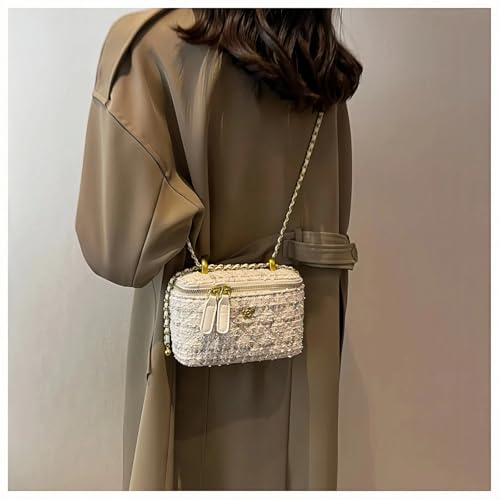 Women Tweed Chain Mini Bag Designer Inspired Crossbody Purse 2025 New 5 Colors4