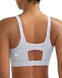RUNNING GIRL Sports Bra for Women High Support, Molded Cup High Impact Sports Bras for Women Large Bust(3050_Grey_M)