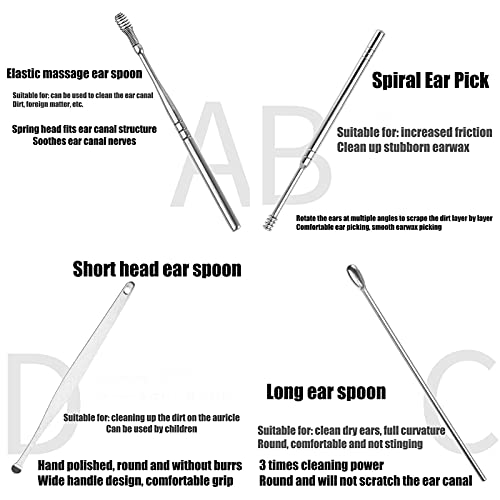 Ear Pick Earwax Removal Kit,Ear Cleansing Tool Set,Innovative Spring Earwax Cleaner Tool Set 6 Pcs/Set,Stainless Ear… - Image 7