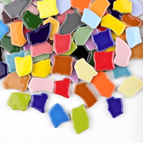 BTMIEY 500g Irregular Mosaic Tiles for Crafts Cover