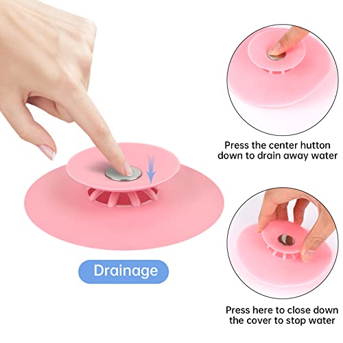 Bathtub Stopper,2 Pack Silicone Shower Drain Stopper With Hair Trap Hair Filtration Bathtub Drain Strainers Protectors Cover For Bathtub Kitchen Bathroom And Laundry Sink Diameter 10 Cm/3.9 Inch #TOP1