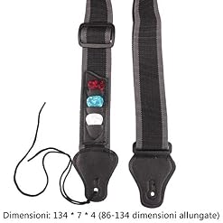 Sangle de Guitare, Extrémité en Cuir, Sangle de Guitare Réglable, Convient aux Guitares électriques, Acoustiques et… - Les Beatles, Paul McCartney, John Lennon, RIngo Starr, George Harrison Sangle de Guitare, Extrémité en Cuir, Sangle de Guitare Réglable, Convient aux Guitares électriques, Acoustiques et… – Image 3
