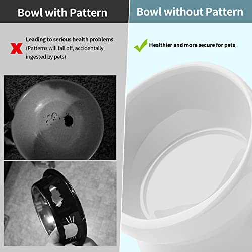 Nucookery Ceramic Cat Food Bowl Elevated,Raised Tilted Bowl Protect Pets' Spines And Neck, Anti Vomiting Cat Bowl, Small Dog Cat Kitten Supplies (5“, Pure White) #TOP4