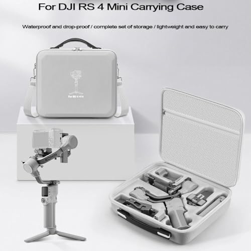 Image of M.G.R.J Portable Carrying Case Cover for DJI RS 4 Mini /DJI Ronin RS 4 Mini Gimbal Stabilizer and Accessories (Hard|PU Leather|Grey)