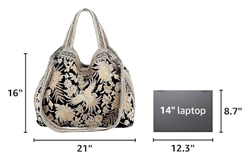 Bolso de terciopelo negro con encaje blanco Johnny Was miniatura 3