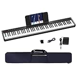KONIX 88 Key Piano Keyboard, Beginner Electronic Keyboard Digital Piano with Semi Weighted Keys, Por