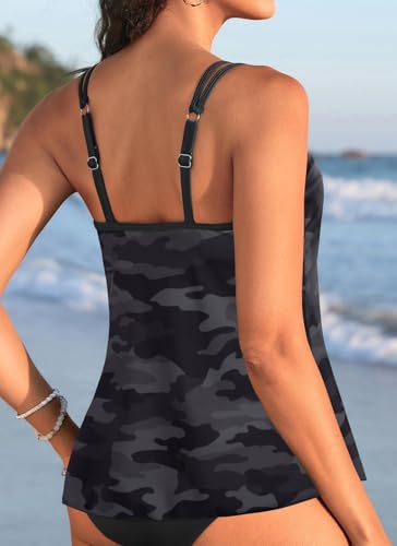 Image of Womens Flowy Tankini Tops Only - Modest Bathing Suit Loose Fit Swimsuit Swim Tops No Bottom 2025 (Available in Plus)