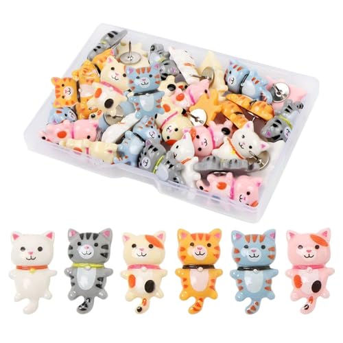 Ya en mundofriki.es: Chinchetas coloridas y decorativas para gatos - 30 piezas