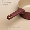 CAROTE 2.0Qt & 3.0Qt Titanium Nonstick Reinforced Sauce Pan Sets with Lid, Non-Stick Saucepans Cookware Set with Pour Spout with Detachable Handle, PFOS, PFOA Free, Induction Comptable, Burgundy #3