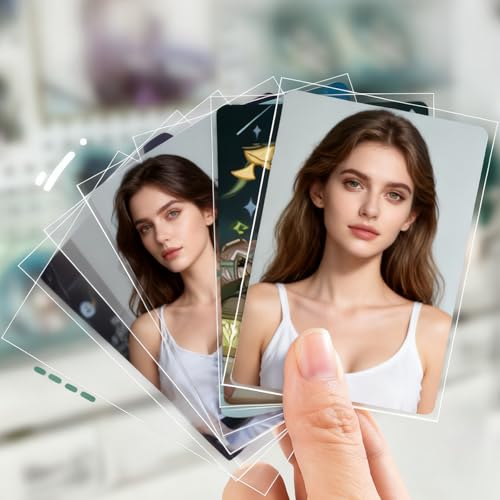 100 Pcs Photocard Sleeves, 90 x 65 mm Clear Kpop Photocard Sleeves Idol 200 Microns Card Protector Sleeves Shield Cover for Albums Photocards Football Card Board Game Trading Unsealable - Image 5