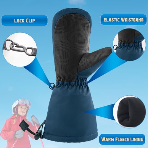 Image of BAVST Winter Kids Waterproof Gloves for Boys Girls Snow Ski Toddler Baby Mittens Outdoor for Infant Teens 1-5T
