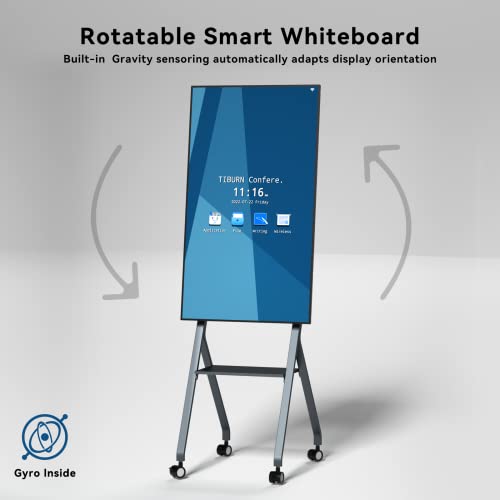 Smart Board, Tiburn Flip Hub 55" S1 4K Uhd Smart Whiteboard, Rotating Adaptive Nano Capacitive Smartboard, All-In-One Digital Whiteboard For Home And Businesses (Includes Movable Rotatable Stand) #TOP1