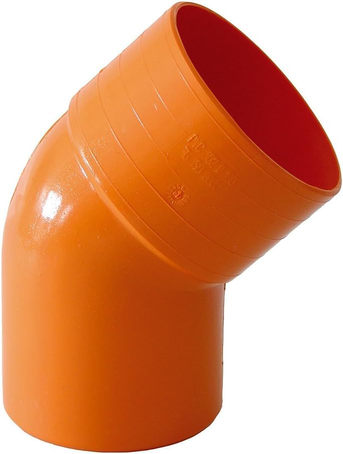 CURVA CHIUSA 45° PVC ROSSO Diam. 160 mm PER TUBI IDRAULICI